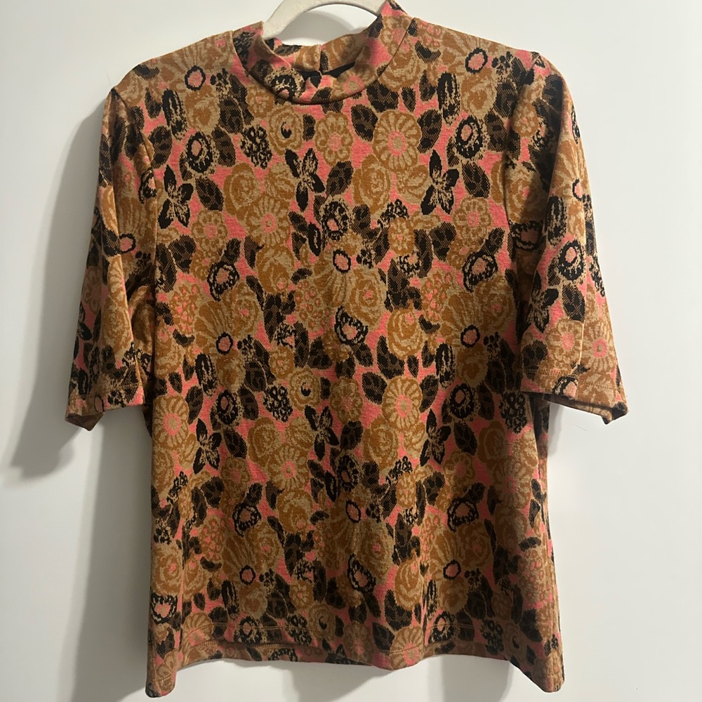 Maeve Pink and Brown Floral Top